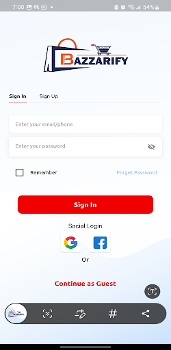 Android application Bazzarify screenshort
