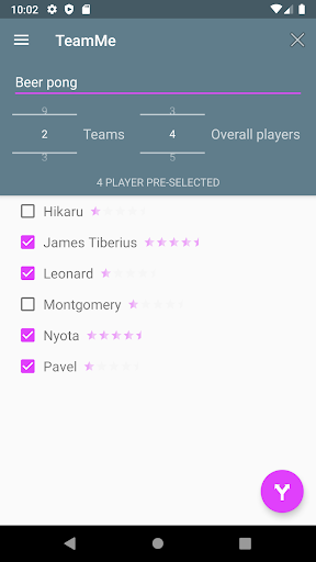 Android application TeamMe screenshort