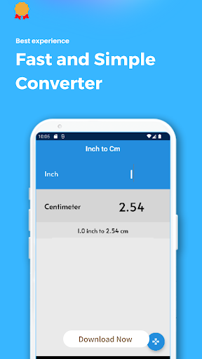 Android application Inch to Cm Converter screenshort