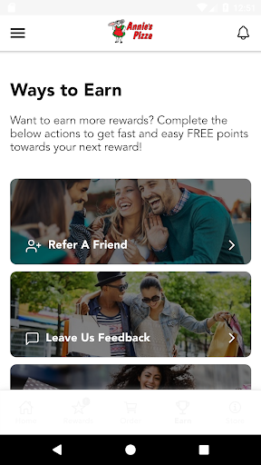 Android application Annies Pizza Rewards screenshort