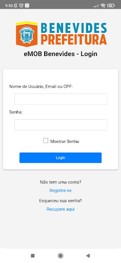 Android application eMOB Benevides screenshort