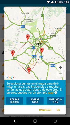 MAT (Mis Alertas de Tráfico) Screen 2