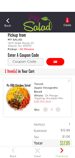 Screenshot of My Salad