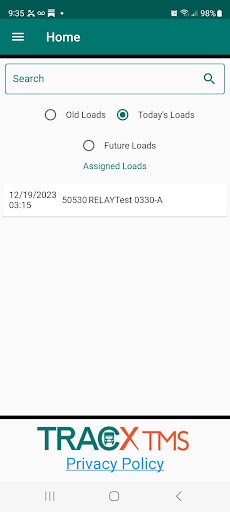Android application TracxTMS screenshort