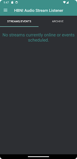 HBNI Audio Stream Listener Screen 2