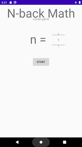 Android application N-back Math screenshort