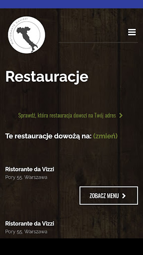 Android application Ristorante da Vizzi screenshort