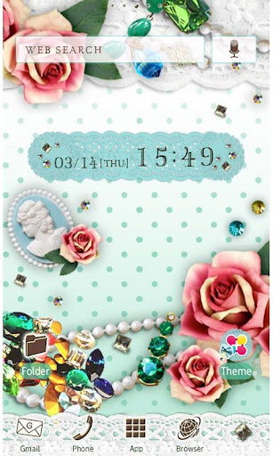 Android application JEWELS & ROSES Wallpaper Theme screenshort