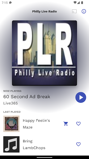 Android application Philly Live Radio (PLR) screenshort