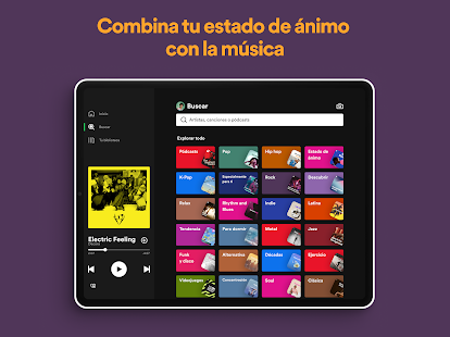 Spotify: schermata di musica e podcast