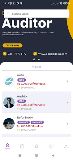 Android application Panggil Aku (Klien) screenshort