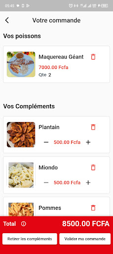 Android application white fishes screenshort