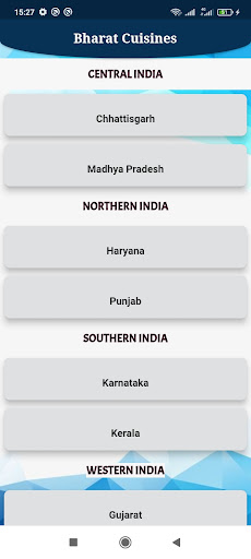 Android application Bharat Cuisines screenshort