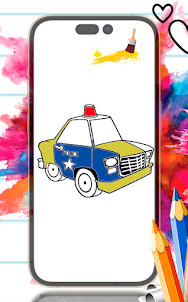 Car Police Coloring book pages