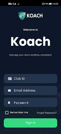 Android application Koach Hub screenshort