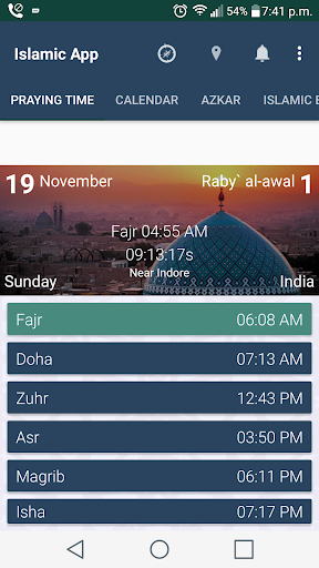 Android application Islamic App: Prayer Times, Qib screenshort