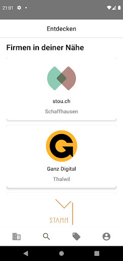Android application stou.ch screenshort