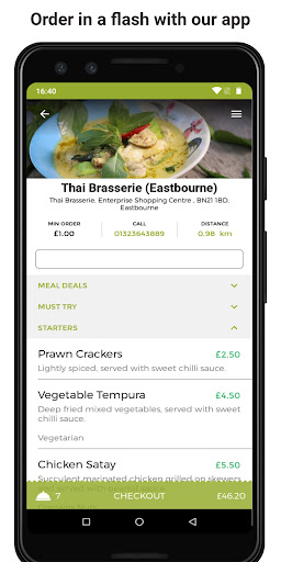 Android application Thai Brasserie screenshort