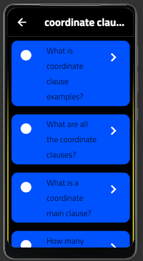 coordinate clauses Screen 2