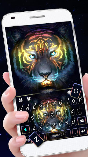Android application Colorful Neon Tiger Keyboard T screenshort