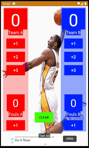 Android application Basket ScoreBoard screenshort