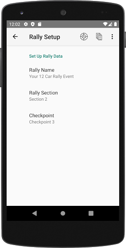 12 Car RallyTimer Screen 2