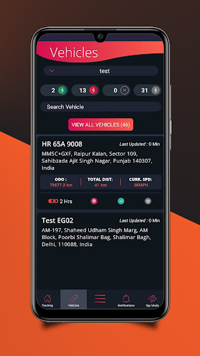 Android application o7 Tracking screenshort