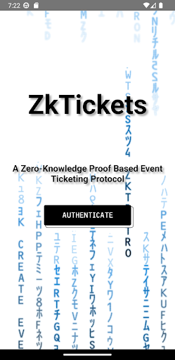 Android application ZKTickets screenshort