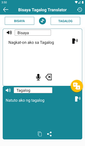 Android application Tagalog to Bisaya Translator screenshort