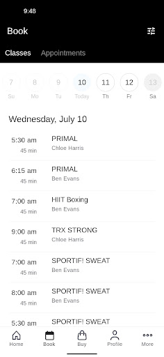 Sportif Personal Training Screen 2