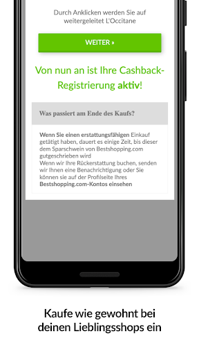 Bestshopping Cashback Screen 3