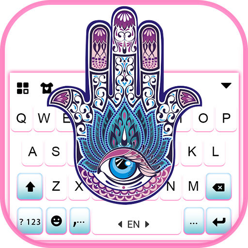 Hamsa Hand Keyboard Background logo
