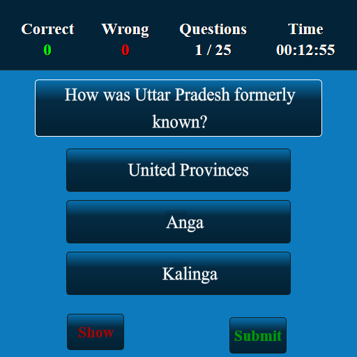 Uttar Pradesh MCQ Screen 2