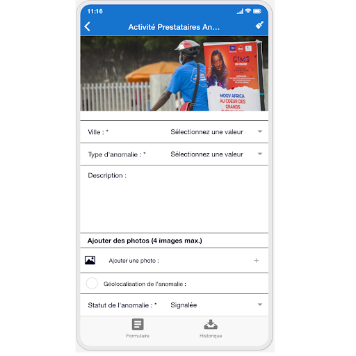 Android application Zéro Défaut Moov Africa CI screenshort