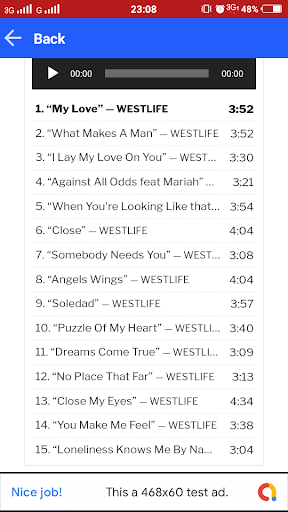 Westlife Album Love Song Screen 3