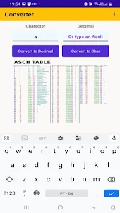 ASCII Table Char Converter