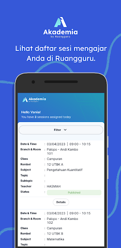 Android application Akademia Teacher App screenshort