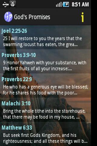Android application God's Promises in the Bible screenshort