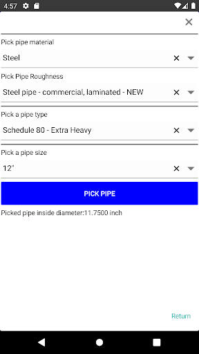 Edge Dredge Calculator Screen 2