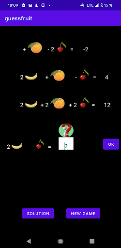 Fruits logical IQ test Screen 3