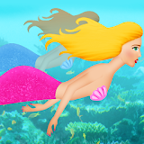 mermaid swimming race game icon