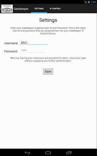 Android application Gatekeeper OSM screenshort