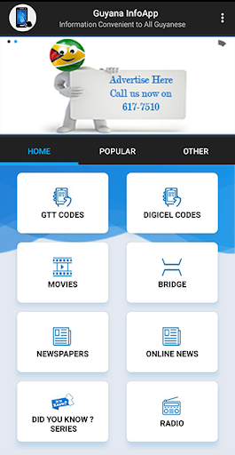 Android application Guyana InfoApp screenshort