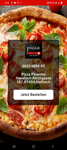 Android application Pizza Palermo screenshort