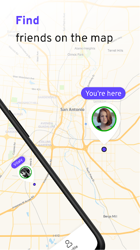 On Map:Locate your friends GPS Screen 2