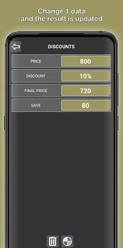 Percentage calculator discount Screen 3