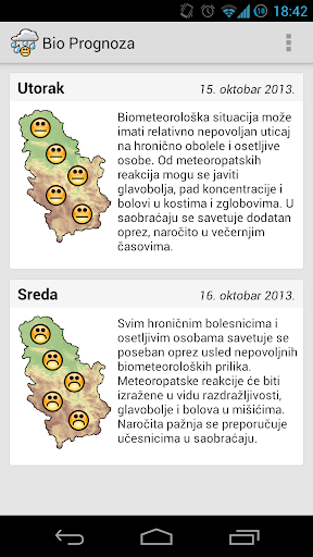 Android application Bio Prognoza screenshort