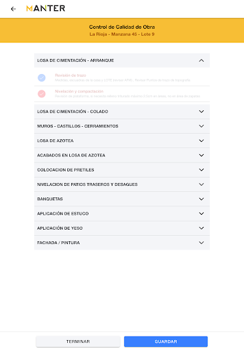 Manter - Control de Calidad Screenshot