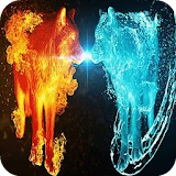 Fiery and water wolves Live WP icon
