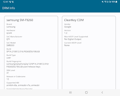 DRM Info Capture d'écran